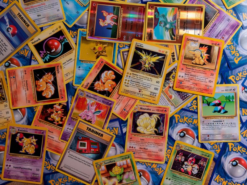 Many pokemon trading cards