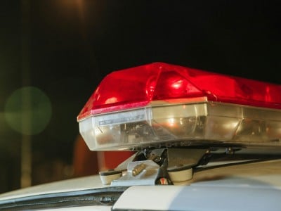 Close-up of siren on top of a car
